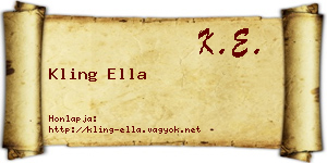 Kling Ella névjegykártya